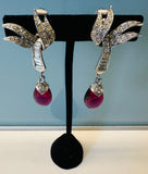 Pair of 1950s Marcel Boucher Pink Teardrop Earrings 8086E