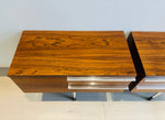 Pair of 1960s Danish Rosewood & Chrome Wall Hung Bedside Tables