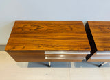 Pair of 1960s Danish Rosewood & Chrome Wall Hung Bedside Tables