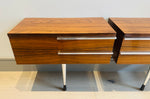 Pair of 1960s Danish Rosewood & Chrome Wall Hung Bedside Tables