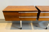 Pair of 1960s Danish Rosewood & Chrome Wall Hung Bedside Tables