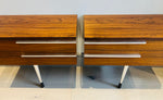 Pair of 1960s Danish Rosewood & Chrome Wall Hung Bedside Tables