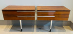 Pair of 1960s Danish Rosewood & Chrome Wall Hung Bedside Tables