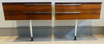 Pair of 1960s Danish Rosewood & Chrome Wall Hung Bedside Tables