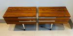 Pair of 1960s Danish Rosewood & Chrome Wall Hung Bedside Tables