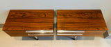 Pair of 1960s Danish Rosewood & Chrome Wall Hung Bedside Tables