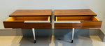 Pair of 1960s Danish Rosewood & Chrome Wall Hung Bedside Tables