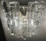 Pair of 1960s Austrian Kalmar Textured Iced Glass Wall Lights