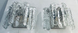 Pair of 1960s Austrian Kalmar Textured Iced Glass Wall Lights