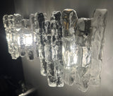 Pair of 1960s Austrian Kalmar Textured Iced Glass Wall Lights
