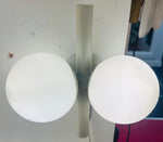 Pair of 1960s German Kaiser Leuchten Opaline Globe Wall Lights