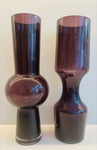 Pair of 1960s Scandinavian Purple Glass Vases