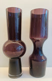 Pair of 1960s Scandinavian Purple Glass Vases