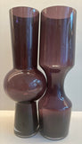 Pair of 1960s Scandinavian Purple Glass Vases