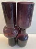 Pair of 1960s Scandinavian Purple Glass Vases