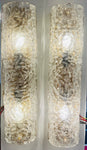 Pair of 1970s Kaiser Frosted Glass Wall Lights