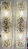 Pair of 1970s Kaiser Frosted Glass Wall Lights