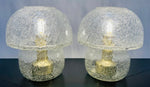 Pair of 1970s Doria Bubbled Glass Table Lamps