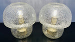 Pair of 1970s Doria Bubbled Glass Table Lamps