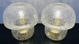 Pair of 1970s Doria Bubbled Glass Table Lamps