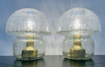 Pair of 1970s Doria Bubbled Glass Table Lamps