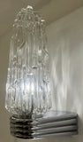 Pair of 1970s German Hoffmeister Iceberg Glass Torch Wall Lights