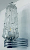 Pair of 1970s German Hoffmeister Iceberg Glass Torch Wall Lights