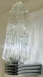 Pair of 1970s German Hoffmeister Iceberg Glass Torch Wall Lights