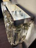 Pair of 1970s German Kinkeldey Faceted Glass & Silver Plate Wall Lights