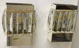 Pair of 1970s German Kinkeldey Faceted Glass & Silver Plate Wall Lights