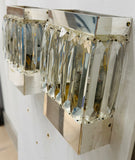 Pair of 1970s German Kinkeldey Faceted Glass & Silver Plate Wall Lights