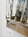 Pair of 1970s German Kinkeldey Faceted Glass & Silver Plate Wall Lights