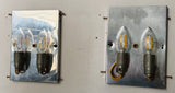 Pair of 1970s German Kinkeldey Faceted Glass & Silver Plate Wall Lights