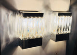 Pair of 1970s German Kinkeldey Faceted Glass & Silver Plate Wall Lights