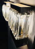 Pair of 1970s German Kinkeldey Faceted Glass & Silver Plate Wall Lights