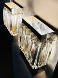 Pair of 1970s German Kinkeldey Faceted Glass & Silver Plate Wall Lights