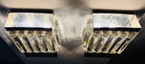 Pair of 1970s German Kinkeldey Faceted Glass & Silver Plate Wall Lights