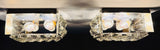 Pair of 1970s German Kinkeldey Faceted Glass & Silver Plate Wall Lights