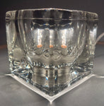 Pair of 1970s German Putzler Clear Cubed Glass Table Lamps