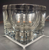 Pair of 1970s German Putzler Clear Cubed Glass Table Lamps