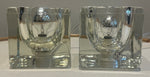 Pair of 1970s German Putzler Clear Cubed Glass Table Lamps