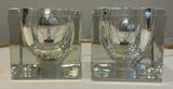 Pair of 1970s German Putzler Clear Cubed Glass Table Lamps