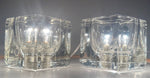 Pair of 1970s German Putzler Clear Cubed Glass Table Lamps