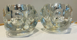Pair of 1970s Putzler Clear Circular Convex Glass Table Lamps
