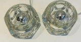 Pair of 1970s Putzler Clear Circular Convex Glass Table Lamps