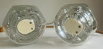 Pair of 1970s Putzler Clear Circular Convex Glass Table Lamps