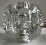 Pair of 1970s Putzler Clear Circular Convex Glass Table Lamps