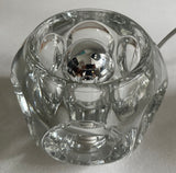 Pair of 1970s Putzler Clear Circular Convex Glass Table Lamps