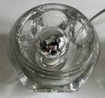 Pair of 1970s Putzler Clear Circular Convex Glass Table Lamps
