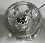 Pair of 1970s Putzler Clear Circular Convex Glass Table Lamps